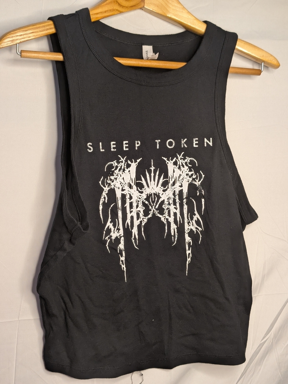 Sleep Token Black Graphic Crop Muscle Tank Top Band Tee Size 2XL